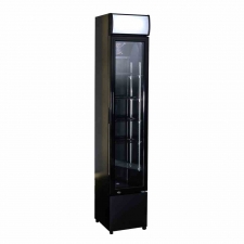 Armoire froide positive 1 porte en verre étroit noire 105 L