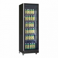 Armoire froide positive 1 porte en verre noire 387 L