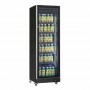 Armoire froide positive 1 porte en verre noire 387 L