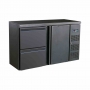 Arrière bar réfrigérée noir 1 porte et 2 tiroirs 350 L