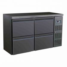 Arrière bar réfrigérée noir 4 tiroirs 350 L