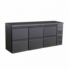 Arrière bar réfrigérée noir 6 tiroirs 537 L