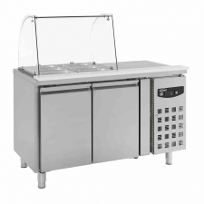 Table réfrigérée saladette avec verre 2 portes