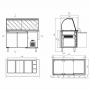 Table réfrigérée saladette avec verre 2 portes 3 x GN 1/1 + 3 x GN 1/6 récipient