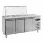 Table réfrigérée saladette avec verre 3 portes