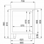 Table réfrigérée bord relevé 2 portes monoblock Energy line 700