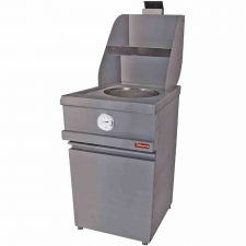 Friteuse Gaz - 1 cuve ronde de 13 L professionnelle - Inox