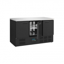 Table réfrigérée positive 3 portes série G noire 400 L