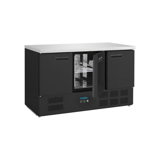 Table réfrigérée positive 3 portes série G noire 400 L