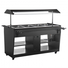 Buffet central chauffant 4 GN 1/1 noir