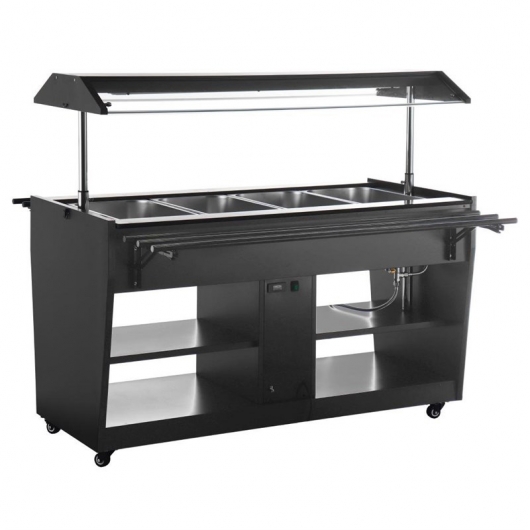 Buffet central chauffant 4 GN 1/1 noir