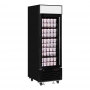 Congélateur vertical vitrine 1 porte noire 496 L