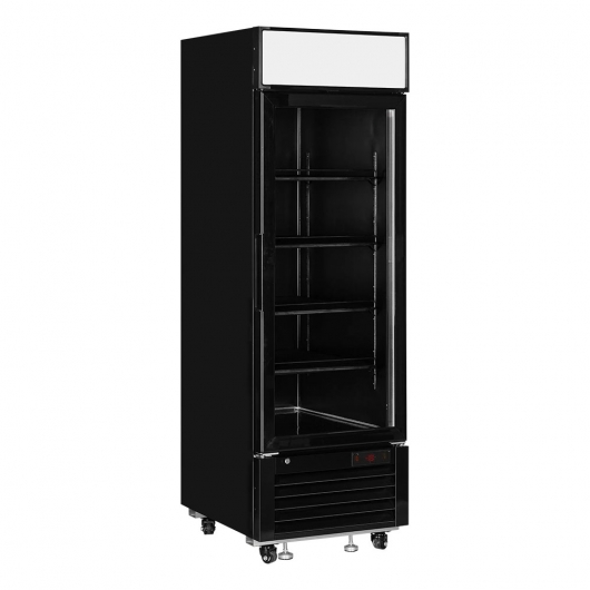 Congélateur vertical vitrine 1 porte noire 496 L