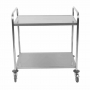 Chariot inox à 2 plateaux