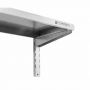 Étagère murale en inox sur crémaillères - L 1200 x P 300 mm