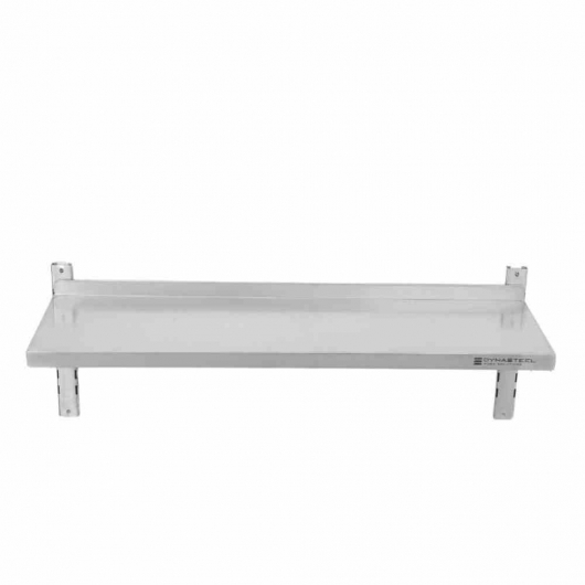 Étagère murale en inox sur crémaillères - L 1200 x P 300 mm