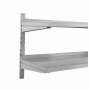 Étagère murale en inox sur crémaillères 2 niveaux - L 1000 x P 400 mm