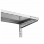 Étagère murale en inox sur crémaillères 2 niveaux - L 1200 x P 400 mm