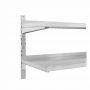 Étagère murale en inox sur crémaillères 2 niveaux - L 1200 x P 400 mm