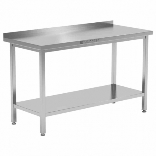Table inox avec dosseret et étagère - 1600 x 700 mm