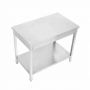 Table inox centrale avec étagère - 1200 x 600 mm