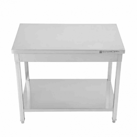 Table inox centrale avec étagère - 1600 x 600 mm