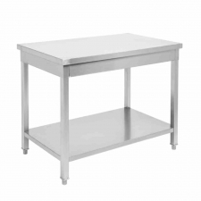 Table inox centrale avec étagère - 600 x 600 mm