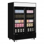 Congélateur vertical vitrine 2 portes noires 1108 L