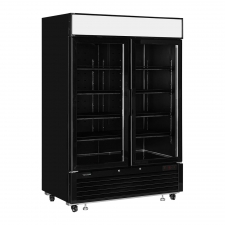 Congélateur vertical vitrine 2 portes noires 1108 L