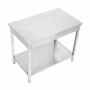 Table inox centrale avec étagère - 1000 x 600 mm