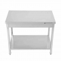 Table inox centrale avec étagère - 1000 x 700 mm