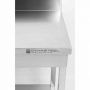 Table inox avec dosseret et étagère - 600 x 600 mm