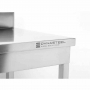 Table inox avec dosseret et étagère - 800 x 600 mm
