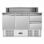 Meuble à pizza réfrigéré toit inox 8 x GN1/6 - 2 portes et 2 tiroirs