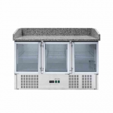 Meuble à pizza réfrigéré compact 600x400 - 3 portes vitrées