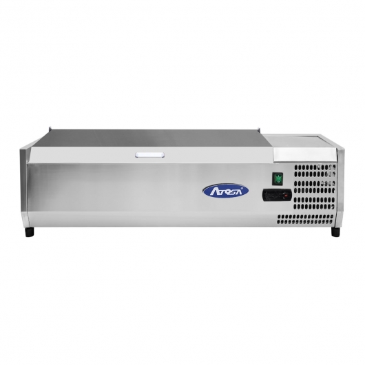 Présentoir à ingrédients couvercle inox 5 bacs GN 1/4