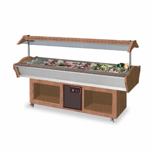 Salade bar réfrigéré, capacité 6 x GN 1/1