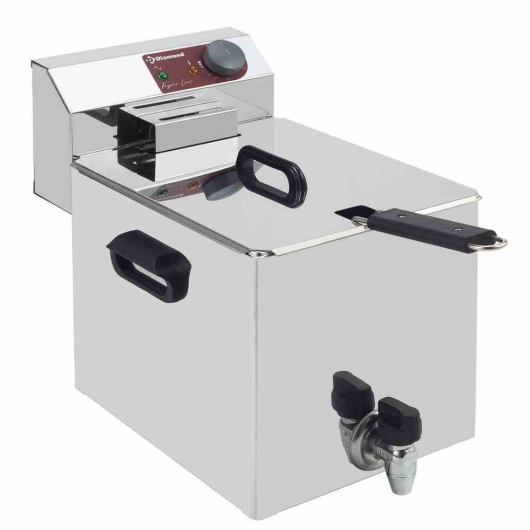 Friteuse de table 8L professionnelle, avec robinet