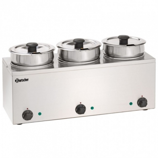 Bain-Marie Hotpot inox, 3 pots à 3.5 L - 0 à 95 °C