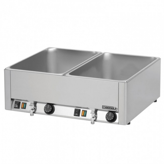 Double bain-marie GN 1/1 avec 2 robinets de vidange