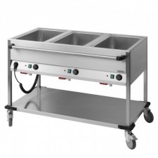 Chariot Bain-Marie à eau 3 × GN 1/1