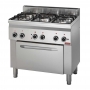 Fourneau 5 feux gaz sur four à convection 4x GN 1/1