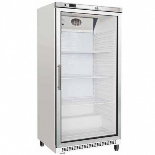 Armoire froide laquée blanche 600 L, 1 porte vitrée GN 2/1