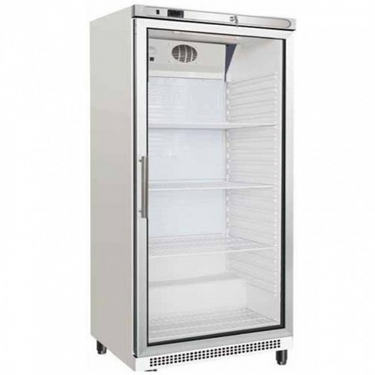 Armoire froide laquée blanche 600 L, 1 porte vitrée GN 2/1