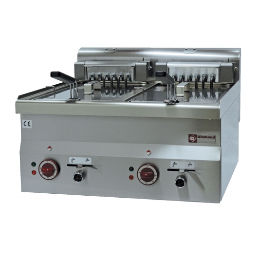 Friteuse électrique Top à poser, 2 cuves 2x 10 L professionnelle