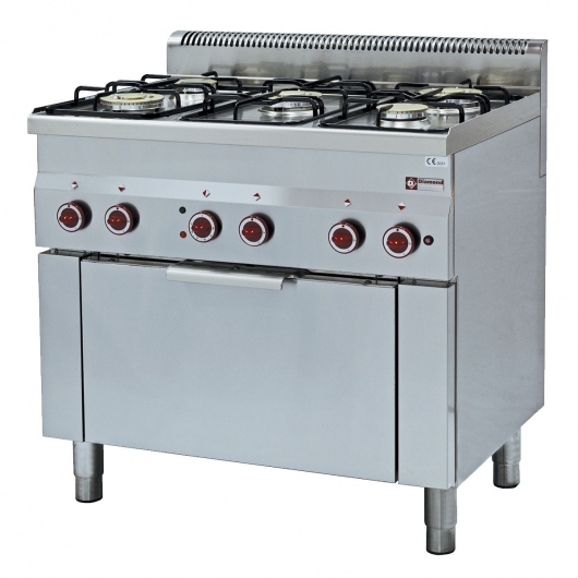 Fourneau 5 feux gaz sur four électrique GN 1/1, série 600