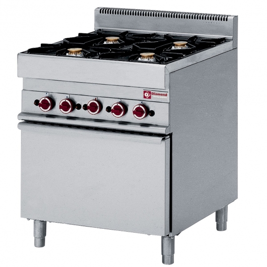 Fourneau 4 feux vifs sur four gaz série 650